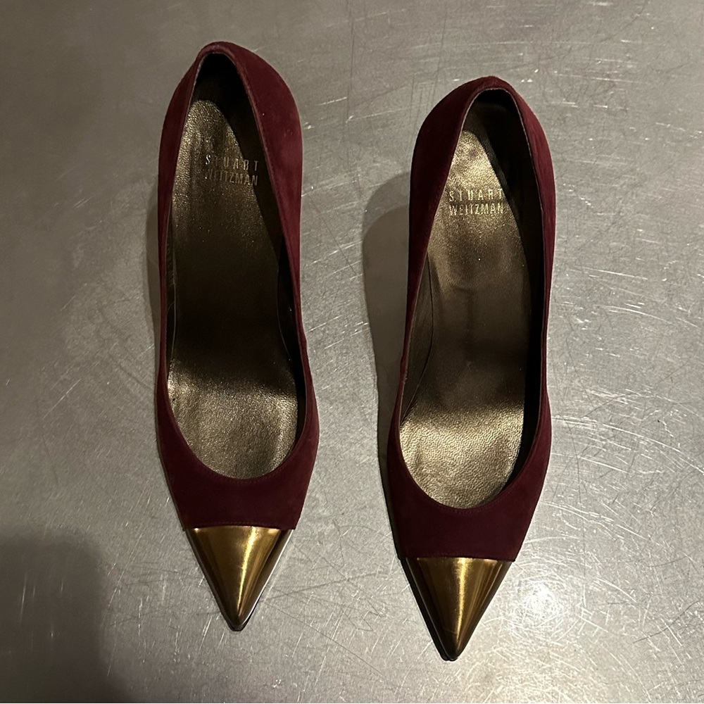 Stuart Weitzman Suede Pointed-Toe Pump